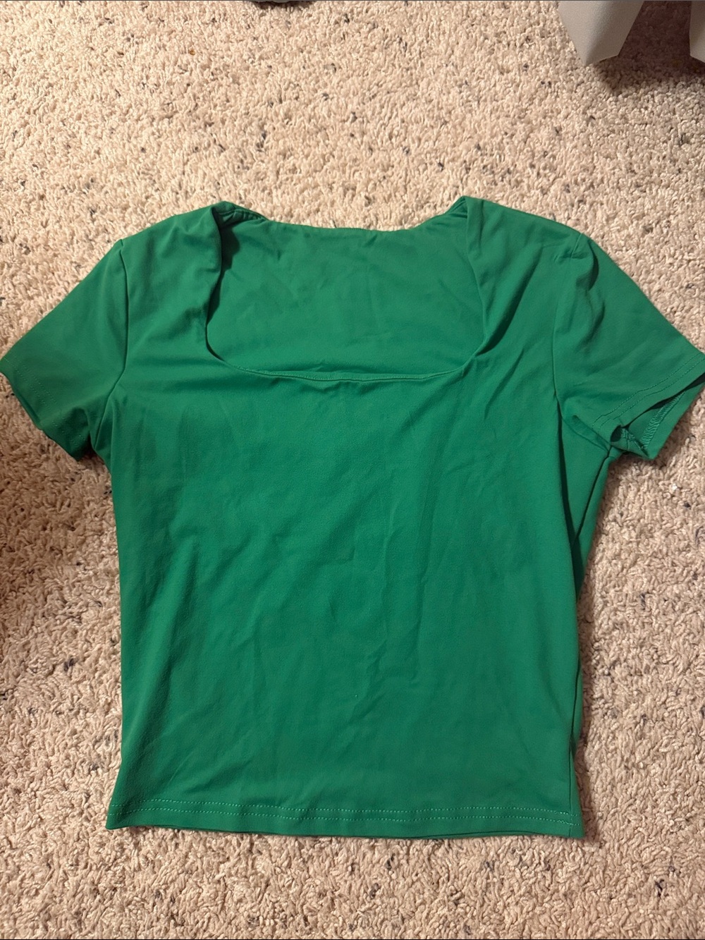 Square neck cropped top - green!
